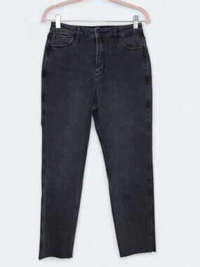 Hollister Black Wash Ultra High Rise Mom Jeans Sz 26 Vintage Stretch